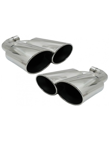 Silenziatore di scarico Suggerimenti per Porsche Cayenne I Facelift SUV 9PA1 V8 (07-10) Chrome