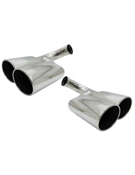 Silenziatore di scarico Suggerimenti per Porsche Cayenne I Facelift SUV 9PA1 V6 (07-10) Chrome