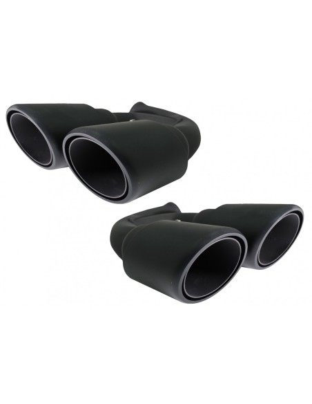 Silenziatore di scarico Suggerimenti per Porsche Cayenne 92A V6 V8 Benzina (05.10-09.14) GTS Design nero opaco