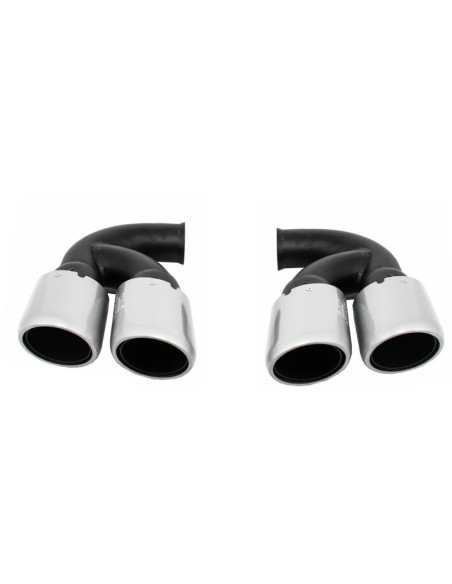 Marmitta Suggerimenti per Porsche Cayenne 92A V6 V8 Benzina (05.10-09.14) GTS Design Argento
