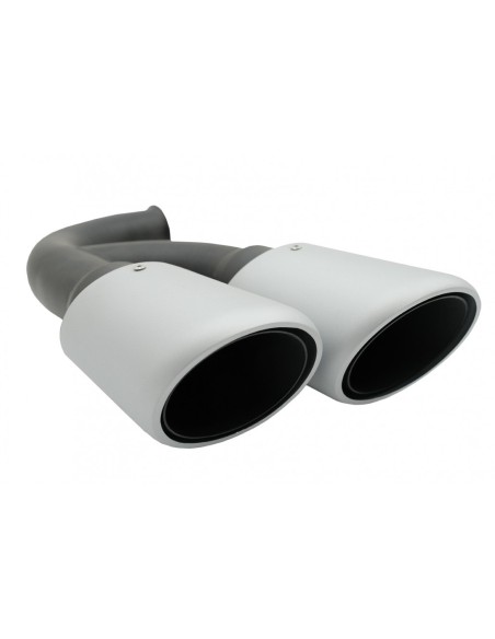 Silenziatore di scarico Suggerimenti per Porsche Cayenne 92A V6 V8 Diesel (05.10-09.14) GTS Design Matte Silver