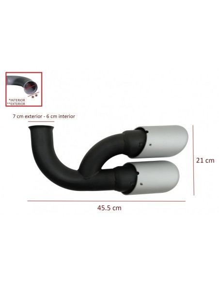 Silenziatore di scarico Suggerimenti per Porsche Cayenne 92A V6 V8 Diesel (05.10-09.14) GTS Design Matte Silver