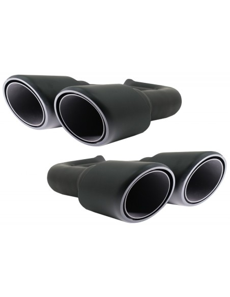 Silenziatore di scarico Suggerimenti per Porsche Cayenne 92A V6 V8 Diesel (05.10-09.14) GTS Design nero opaco