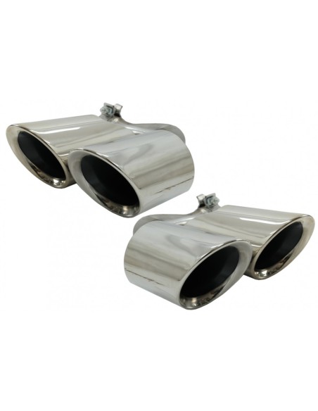 Silenziatore di scarico Suggerimenti Quad per Porsche Cayenne 9Y0 SUV 3.0 (18-up) Aggiornamento a Cayenne S Chrome
