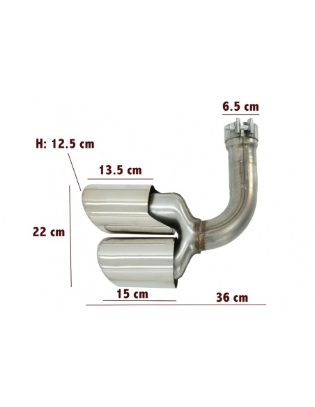 Silenziatore di scarico Suggerimenti Quad per Porsche Cayenne 9Y0 SUV 3.0 (18-up) Aggiornamento a Cayenne S Chrome