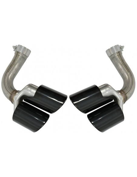 Silenziatore di scarico Suggerimenti Quad per Porsche Cayenne 9Y0 SUV 3.0 (18-up) Aggiornamento a Cayenne S Nero