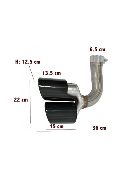 Silenziatore di scarico Suggerimenti Quad per Porsche Cayenne 9Y0 SUV 3.0 (18-up) Aggiornamento a Cayenne S Nero