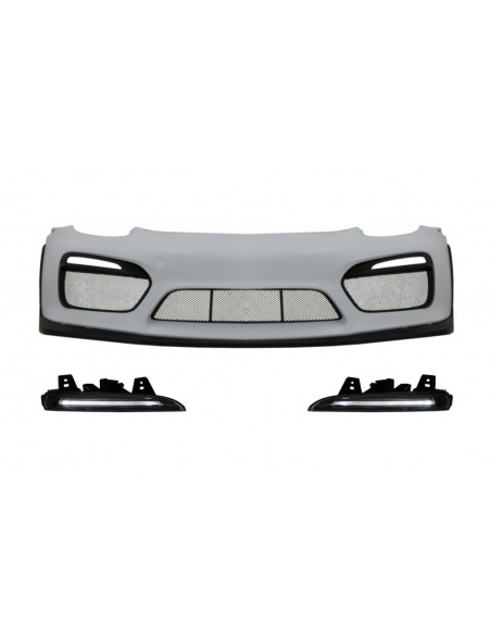 Paraurti anteriore w/ DRL LED per Porsche Cayman 981C e Boxster 981 (12-16) GT4 Design
