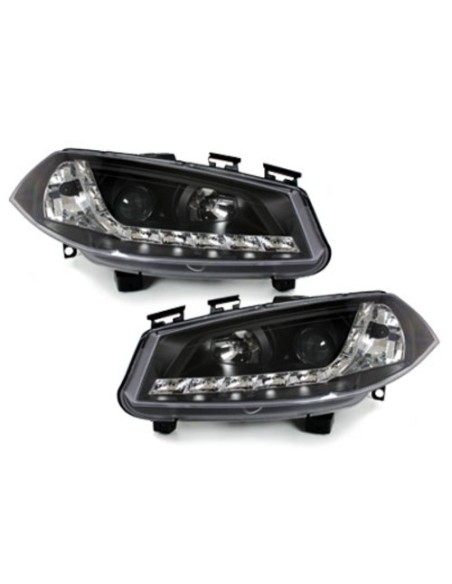 Luce diurna Fari per Renault Megane II (11.02-10.05) DRL Nero