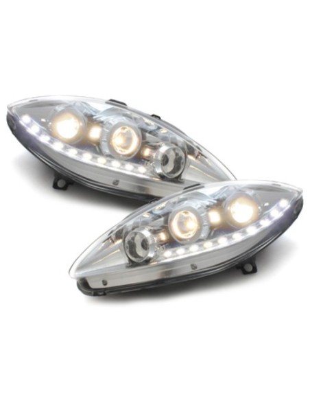 Fari LED DRL per Sedile Leon 1P Altea Toledo MK3 (06.05-09) Cromo