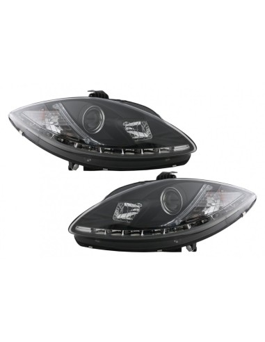 LED DRL fari per Seat Leon Altea Toledo (06.05-09) Nero