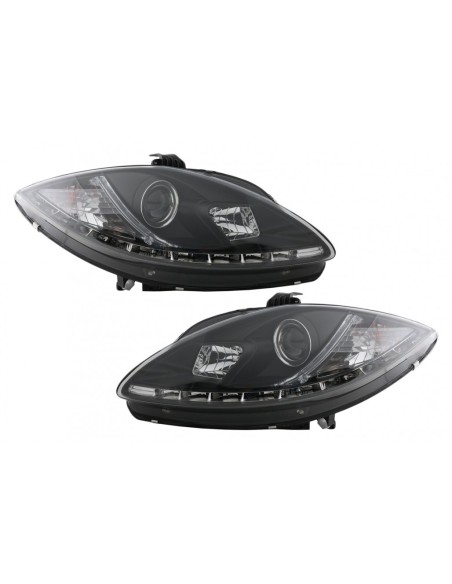 LED DRL fari per Seat Leon Altea Toledo (06.05-09) Nero