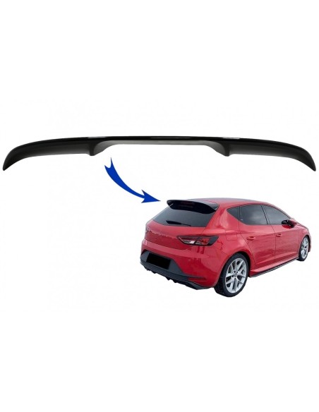 Tappo Spoiler Tetto per Sedile Leon 5F Mk3 5 Porte Hatchback (12-19) Piano Nero