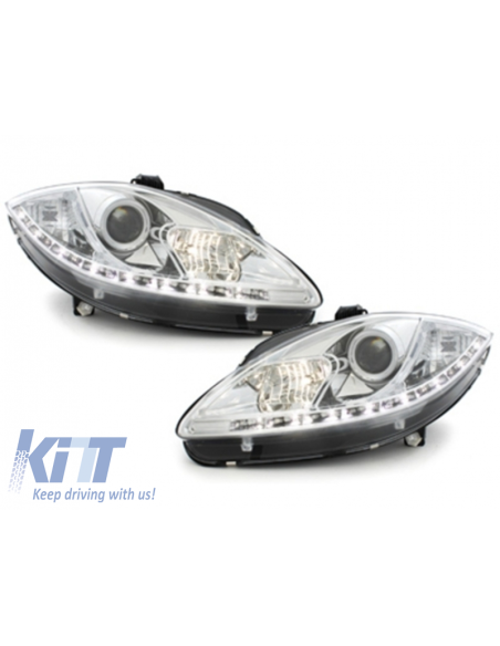 Fari DAYLINE per SEAT Leon 1P1 (05-09) Ottica DRL Cromo