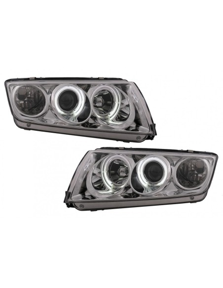 CCFL Angel Eyes fari per Skoda Fabia (12.1999-08) Cromo
