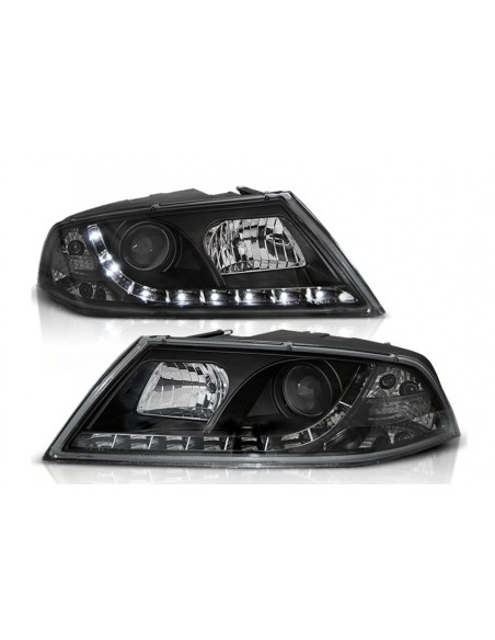 Xenon LED DRL Fari per Skoda Octavia II (03.04-08) Nero