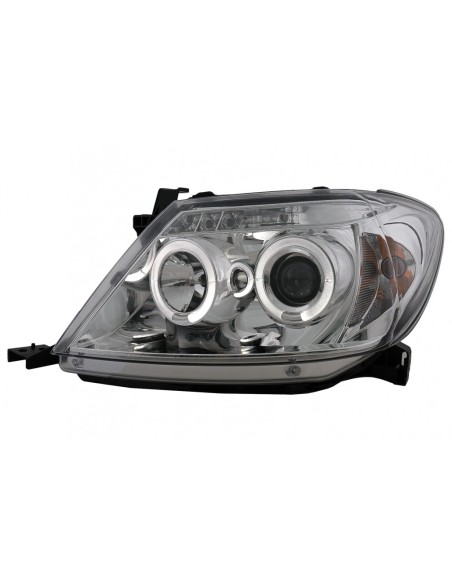 Angelo Occhi Fari Dual Halo Cerchi per Toyota Hilux (05-11) Cromo