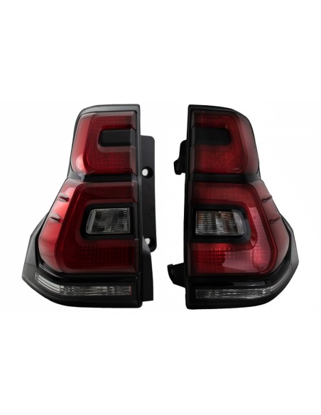 Fanali posteriori LED per Toyota Land Cruiser FJ150 Prado (10-18) Barra chiara rossa (18+) Design