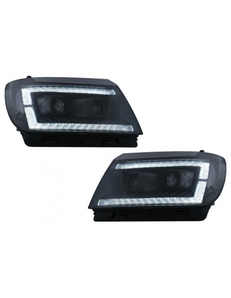Fari a LED per VW Crafter II SY SZ (17-Up) nero dinamico segnale di svolta sequenziale