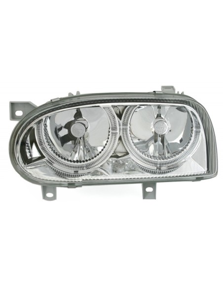 Fanali Angel Eyes per VW Golf 3 III (1992-1998) Cromo