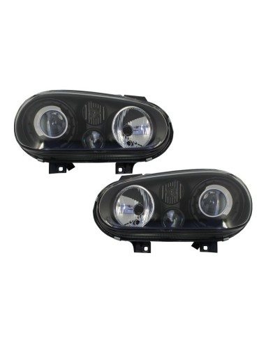 Paraurti anteriore w/ spoiler labbro e fari neri per VW Golf IV 4 MK4 (10.1997-09.03) R32 Look