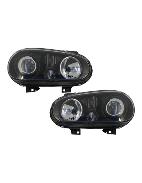 Paraurti anteriore w/ spoiler labbro e fari neri per VW Golf IV 4 MK4 (10.1997-09.03) R32 Look