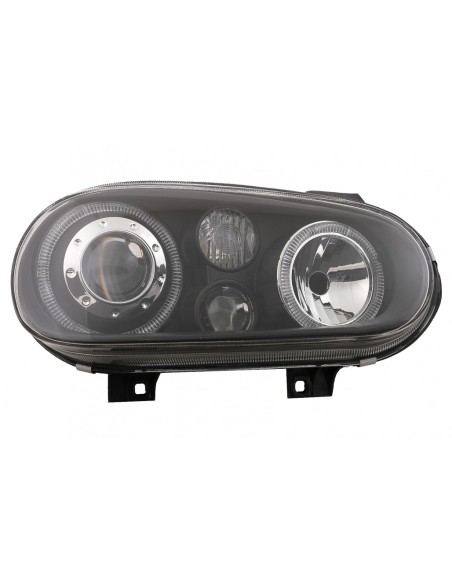 Angel Eyes Fari Dual Halo Cerchi per VW Golf IV 4 Cabriolet Hatchback Variante (09.1997-09.03) Nero LHD o RHD