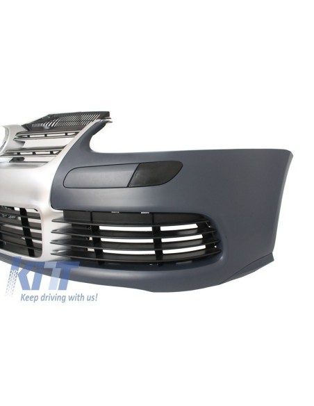 Paraurti anteriore per VW Golf V 5 (03-07) Jetta (05-10) R32 Look spazzolato alluminio Look griglia