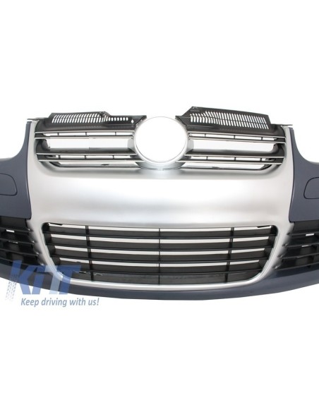 Paraurti anteriore per VW Golf V 5 (03-07) Jetta (05-10) R32 Look spazzolato alluminio Look griglia