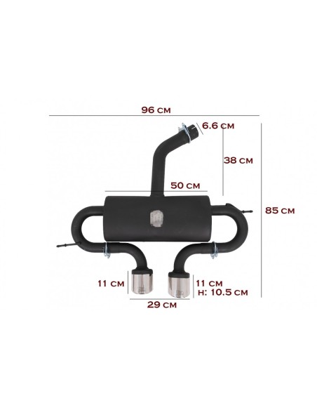 Impianto di scarico completo per VW Golf 5 R32 (03-07) e Golf 6 R (08-13) Silenziatore Catback R R32