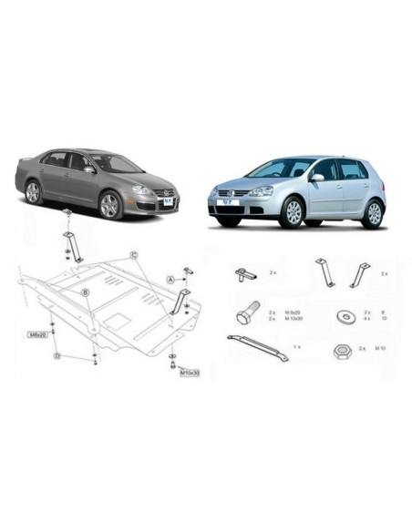 Scudo motore Metalic per VW Golf 5 04 - e VW Jetta 05 -