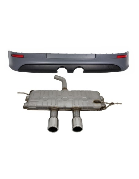 Estensione posteriore del paraurti per VW Golf 5 V (03-07) R32 Look e completo sistema di scarico Catback Muffler