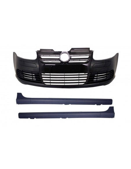 Paraurti anteriore w/ laterali gonne per VW Golf Mk V 5 (03-07) R32 Piano lucido nero Grill