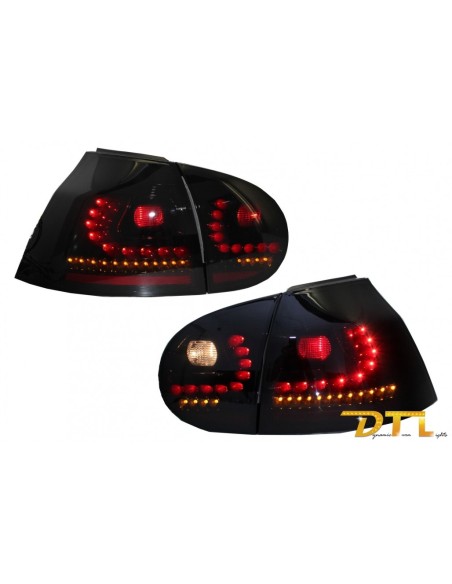 Fanali posteriori a LED LITEC per VW Golf 5 V (04-09) Black-Smoke w/ Luce di svolta sequenziale