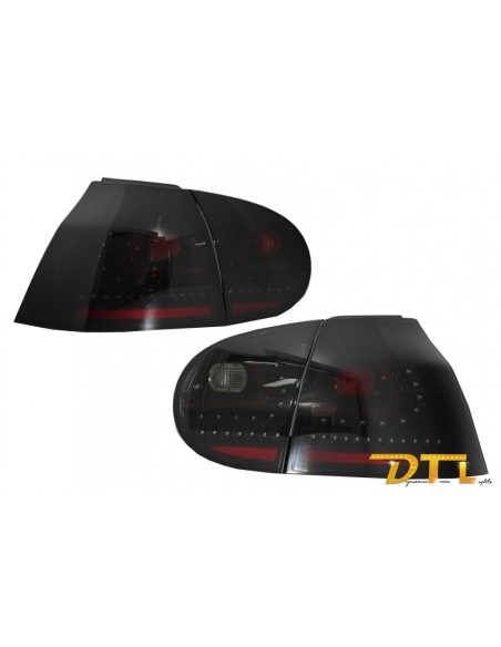 Fanali posteriori a LED LITEC per VW Golf 5 V (04-09) Black-Smoke w/ Luce di svolta sequenziale