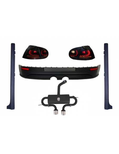Sistema di scarico completo di estensione del paraurti posteriore per VW Golf V 03-08 w/