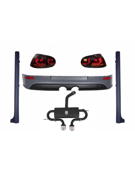 Sistema di scarico completo di estensione del paraurti posteriore per VW Golf V (03-08)