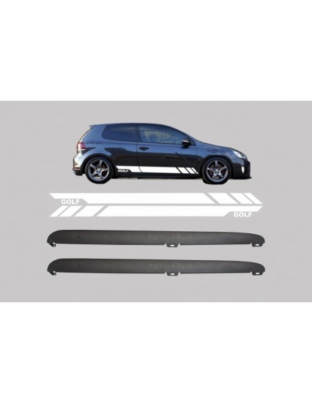 Lato Gonne w/ lato Adesivi Vinile Bianco per VW Golf VI Golf 6 (08-14)
