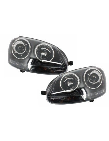 Paraurti anteriore w/ fari per VW Golf V 5 (03-07) Jetta (05-10) R32 Look spazzolato alluminio Look griglia