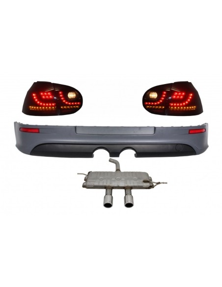 Estensione posteriore paraurti w/ sistema scarico nero fumo Fanali posteriori LED VW Golf 5 V (03-07) R32 Look