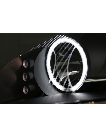 CCFL Angel Eyes LED fari per VW Golf V 5 Jetta 5 (04-09) Nero