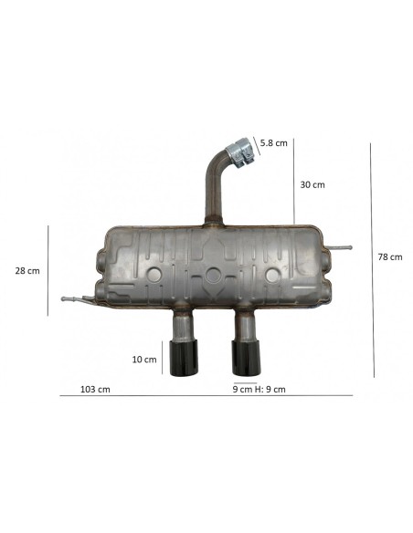 Impianto di scarico completo per VW Golf 5 R32 (03-07) Golf 6 R (08-13) Silenziatore Catback Piano Nero