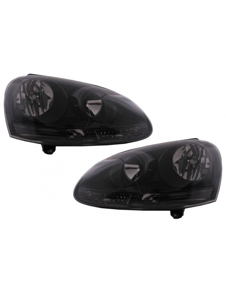 Fari per VW Golf 5 V (10.03-09) Jetta (05-10) Tutto Nero
