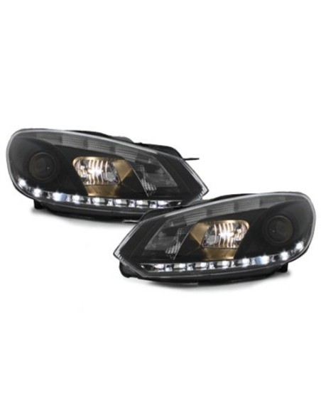 Fari per VW GOLF 6 (10.08-12) TRU DRL GIORNO Nero