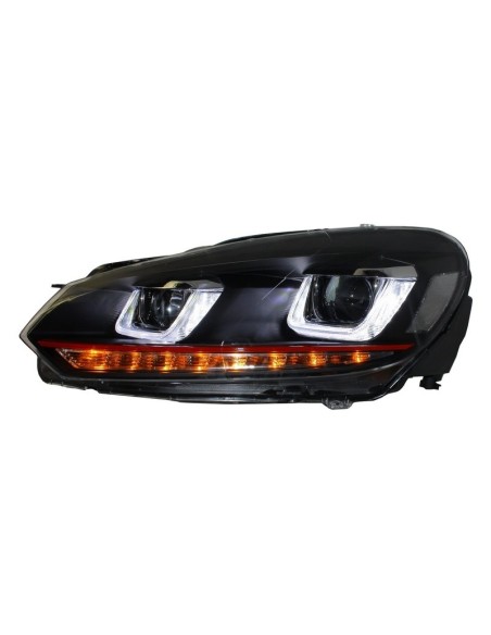 Fari per VW Golf 6 VI (08-12) Golf 7 3D LED DRL U-Design LED Flowing Turning Light Red Stripe GTI