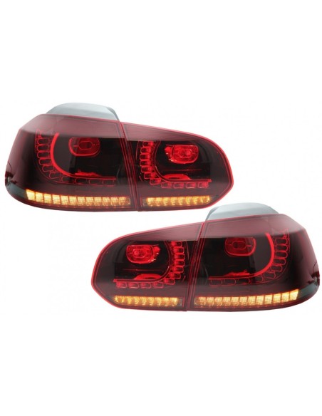 Fanali posteriori Full LED per VW Golf 6 VI (08-13) R Design Red Cherry w/ Luci di svolta dinamiche sequenziali