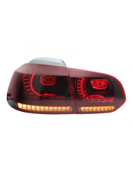 Fanali posteriori Full LED per VW Golf 6 VI (08-13) R Design Red Cherry w/ Luci di svolta dinamiche sequenziali
