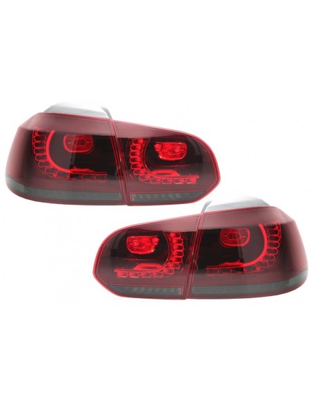 Fanali posteriori Full LED per VW Golf 6 VI (08-13) R Design Red Cherry w/ Luci di svolta dinamiche sequenziali