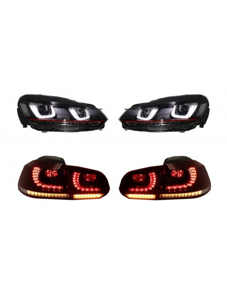Fari e fanali posteriori Full LED per VW Golf 6 VI (08-13) R U Design Luce di svolta sequenziale LHD