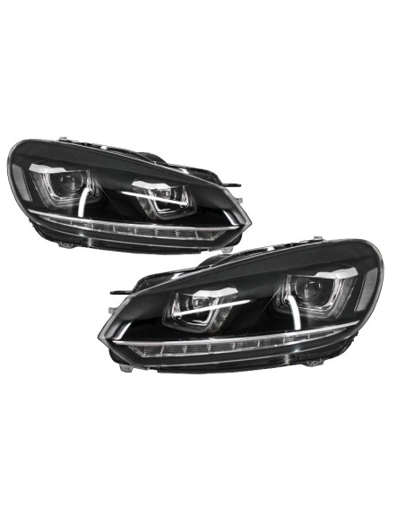 Fari cromati e fanali posteriori Cherry Red Full LED per VW Golf 6 VI (08-13) R U Design Luce di svolta sequenziale LHD